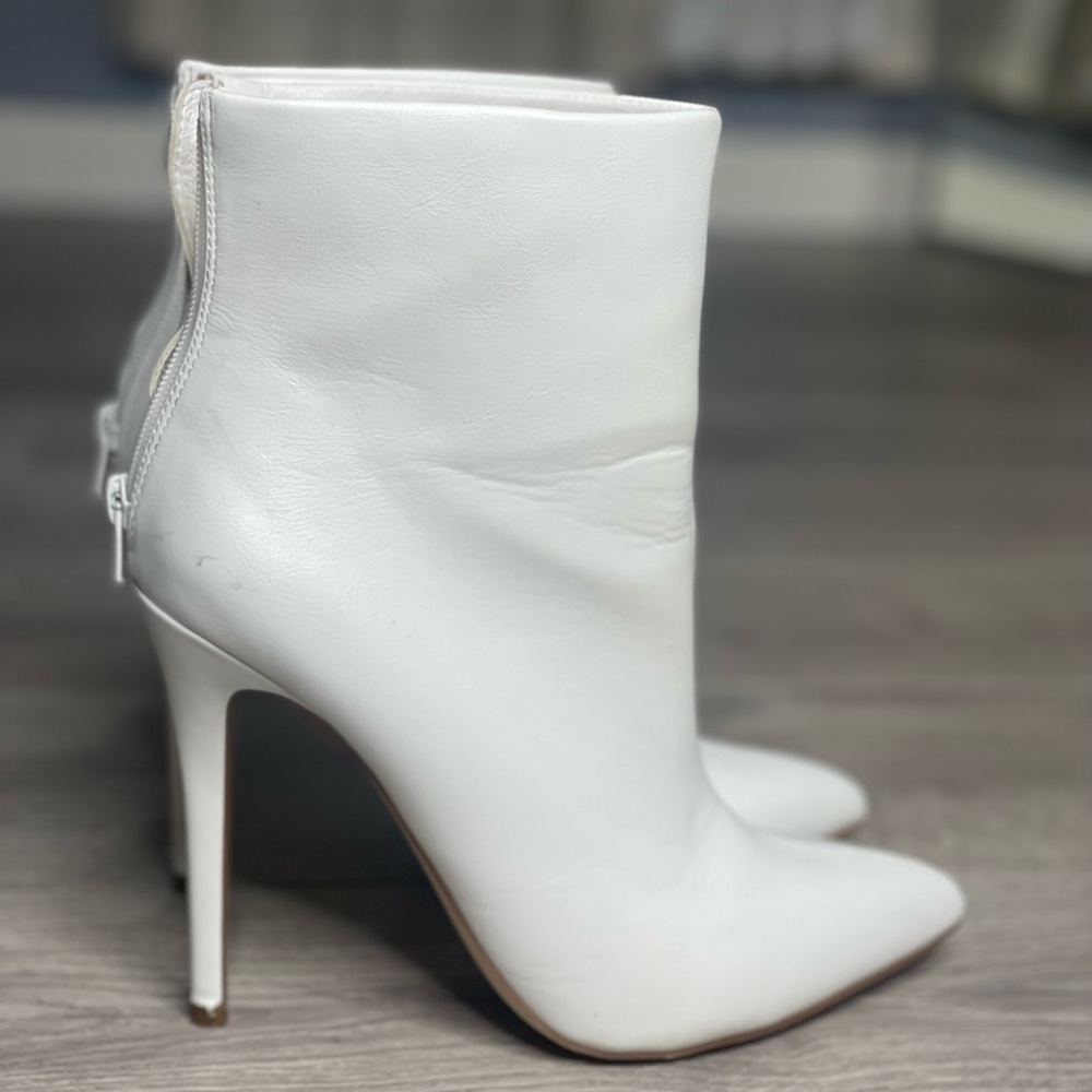 White Heeled Booties